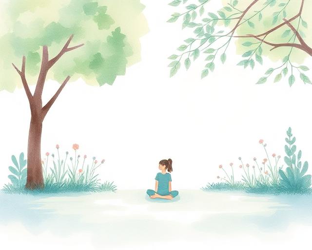 Person sitting peacefully in a calm garden - representing individual therapy